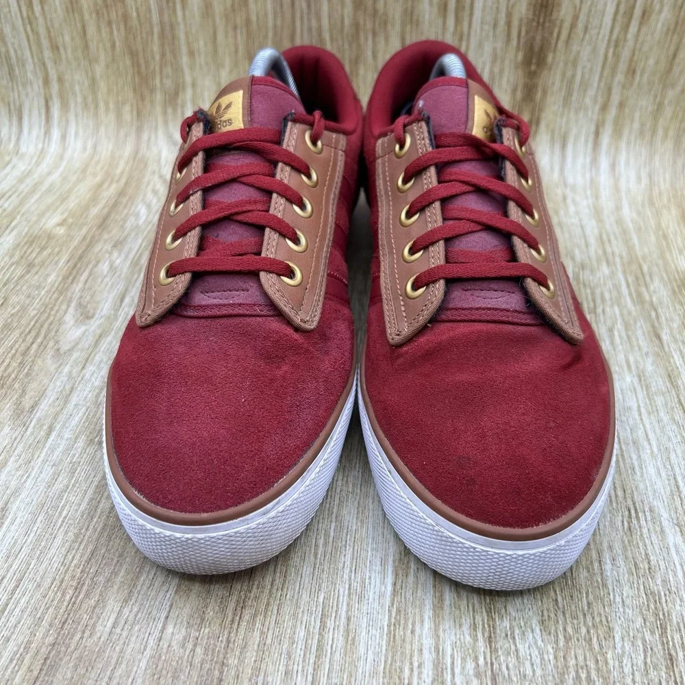 Adidas Kiel Sneakers Men's Size 10 Burgundy Brown Suede Low Skate Shoes D69240